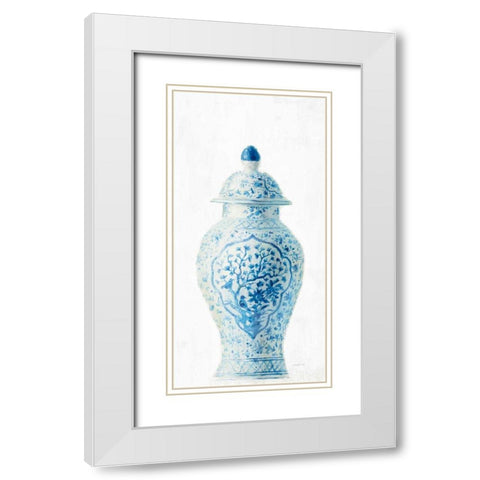 Ginger Jar I on White Crop White Modern Wood Framed Art Print with Double Matting by Nai, Danhui