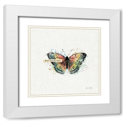 Thoughtful Butterflies I White Modern Wood Framed Art Print with Double Matting by Pertiet, Katie