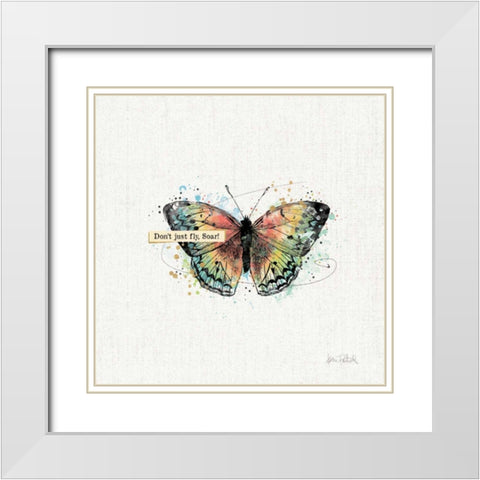Thoughtful Butterflies I White Modern Wood Framed Art Print with Double Matting by Pertiet, Katie