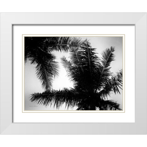 Palm Tree Looking Up I White Modern Wood Framed Art Print with Double Matting by Van Swearingen, Debra
