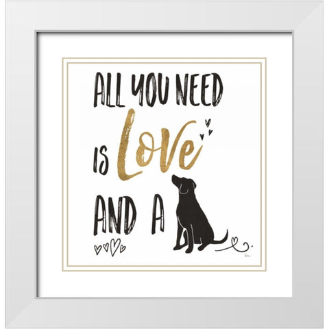 Pet Love II v2 White Modern Wood Framed Art Print with Double Matting by Charron, Veronique