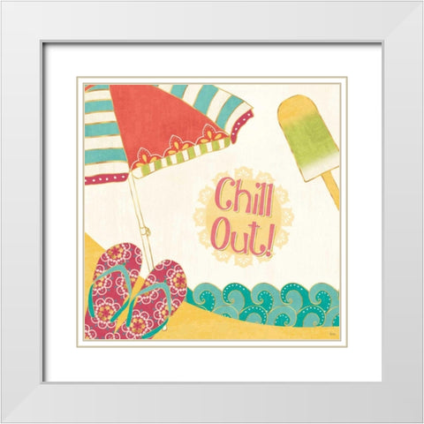 Fun in the Sun I White Modern Wood Framed Art Print with Double Matting by Charron, Veronique