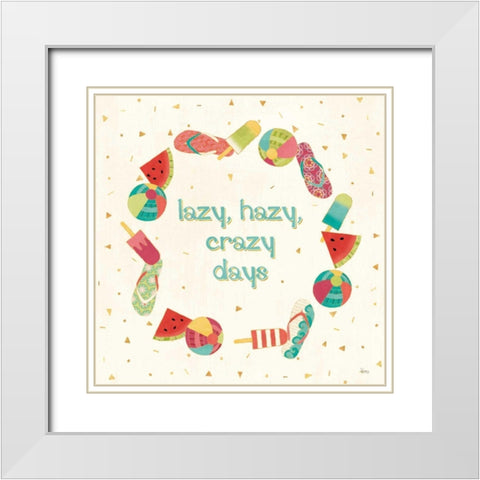 Fun in the Sun V White Modern Wood Framed Art Print with Double Matting by Charron, Veronique