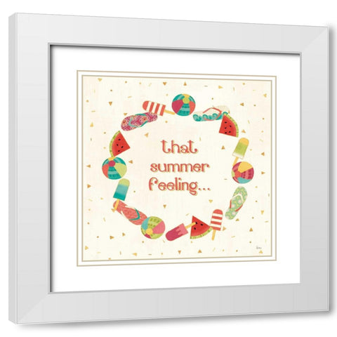 Fun in the Sun VI White Modern Wood Framed Art Print with Double Matting by Charron, Veronique