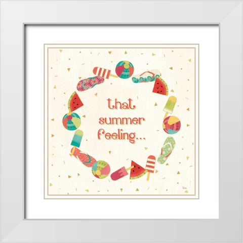 Fun in the Sun VI White Modern Wood Framed Art Print with Double Matting by Charron, Veronique