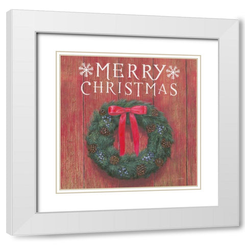 Christmas Affinity VII White Modern Wood Framed Art Print with Double Matting by Wiens, James