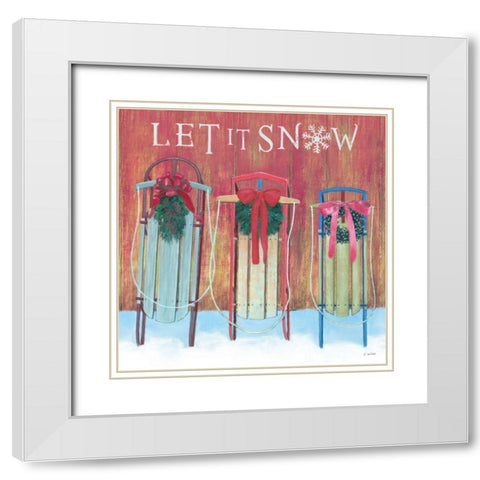 Christmas Affinity IX White Modern Wood Framed Art Print with Double Matting by Wiens, James