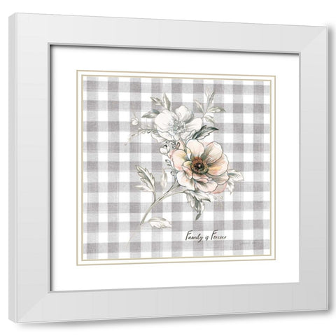 Sketchbook Garden VII Checker Family White Modern Wood Framed Art Print with Double Matting by Nai, Danhui