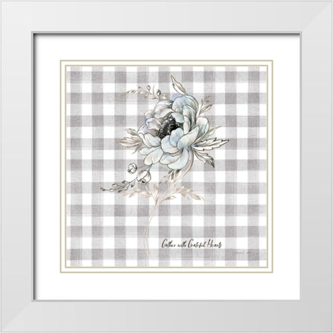 Sketchbook Garden VIII Checker Gather White Modern Wood Framed Art Print with Double Matting by Nai, Danhui