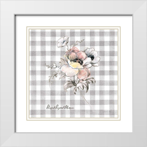 Sketchbook Garden X Checker Blessed White Modern Wood Framed Art Print with Double Matting by Nai, Danhui