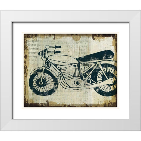 American Pop Moto White Modern Wood Framed Art Print with Double Matting by Mullan, Michael