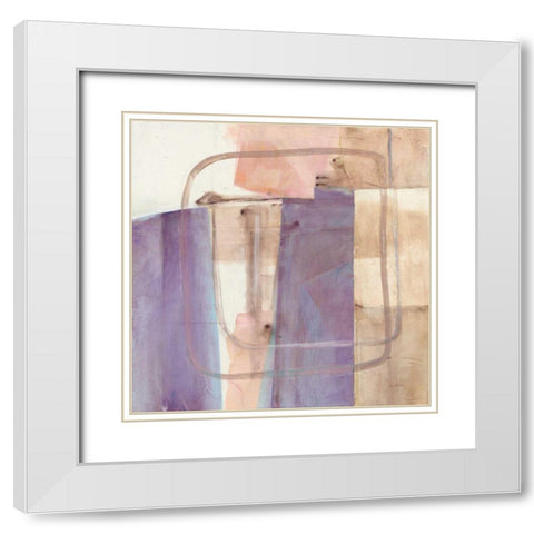 Passage I Blush Purple White Modern Wood Framed Art Print with Double Matting by Schick, Mike