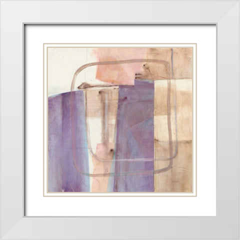 Passage I Blush Purple White Modern Wood Framed Art Print with Double Matting by Schick, Mike