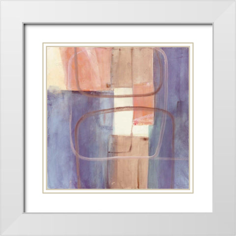 Passage II Blush Purple White Modern Wood Framed Art Print with Double Matting by Schick, Mike
