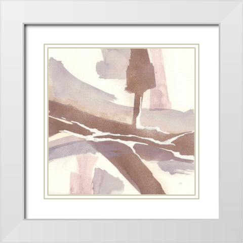 White and Placid I Blush White Modern Wood Framed Art Print with Double Matting by Paschke, Chris