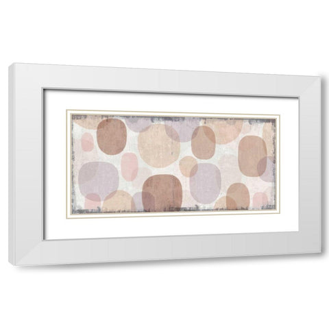Blush Drips White Modern Wood Framed Art Print with Double Matting by Mullan, Michael