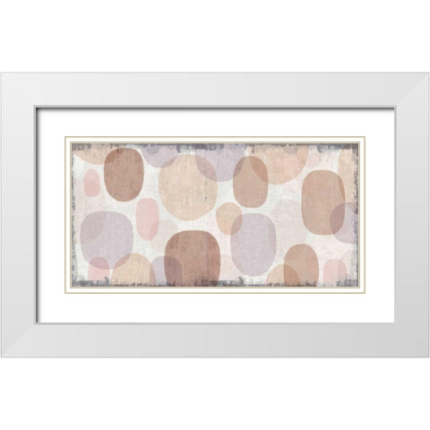 Blush Drips White Modern Wood Framed Art Print with Double Matting by Mullan, Michael