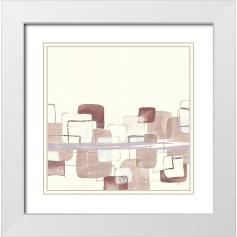 Placid Boxes I Blush White Modern Wood Framed Art Print with Double Matting by Paschke, Chris