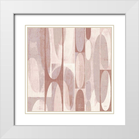 Mod Pods Blush White Modern Wood Framed Art Print with Double Matting by Mullan, Michael