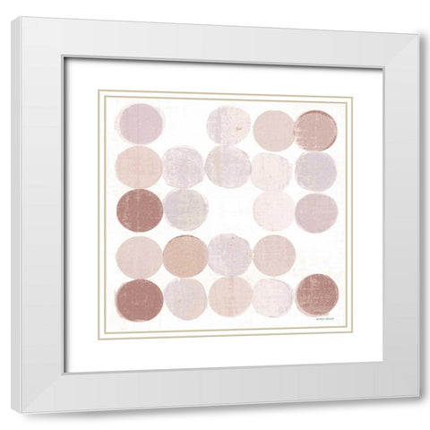 Dots II Square I Blush White Modern Wood Framed Art Print with Double Matting by Mullan, Michael