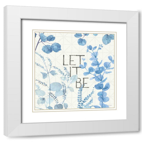 Mixed Greens LXVI Blue White Modern Wood Framed Art Print with Double Matting by Audit, Lisa