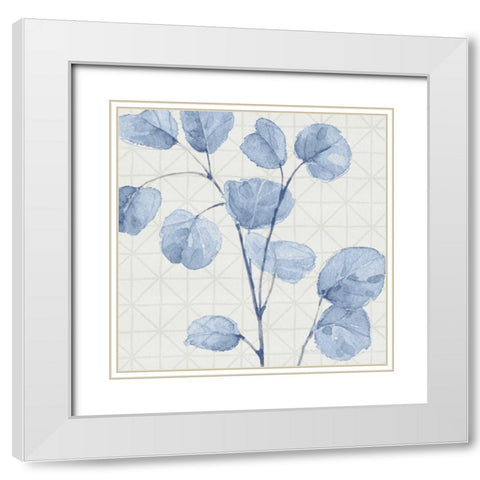 Mixed Greens LII Blue White Modern Wood Framed Art Print with Double Matting by Audit, Lisa