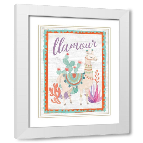 Lovely Llamas II Llamour White Modern Wood Framed Art Print with Double Matting by Urban, Mary