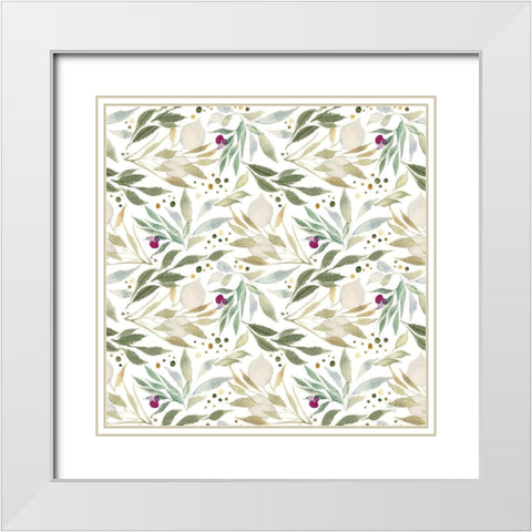 The Joy of White Pattern II White Modern Wood Framed Art Print with Double Matting by Rice, Kristy