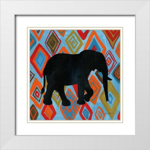 African Animal I White Modern Wood Framed Art Print with Double Matting by Zaman, Farida