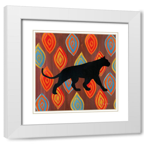 African Animal II White Modern Wood Framed Art Print with Double Matting by Zaman, Farida