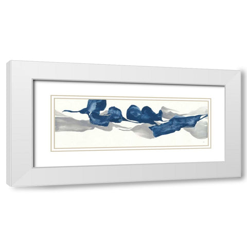 Sapphire and Gray IV White Modern Wood Framed Art Print with Double Matting by Paschke, Chris