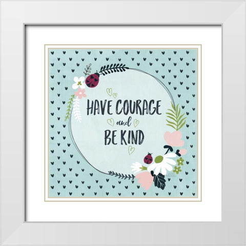 Lovebug IV Mint White Modern Wood Framed Art Print with Double Matting by Marshall, Laura