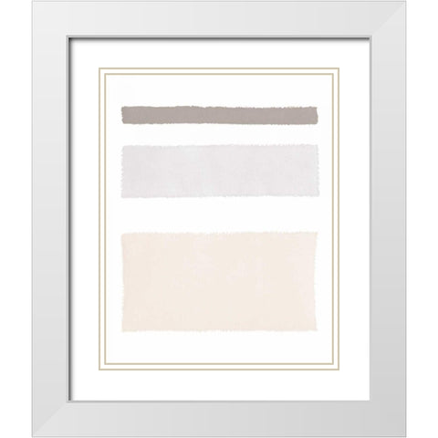 Painted Weaving IV Neutral on White White Modern Wood Framed Art Print with Double Matting by Rhue, Piper