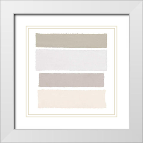 Painted Weaving I Neutral on White Sq White Modern Wood Framed Art Print with Double Matting by Rhue, Piper