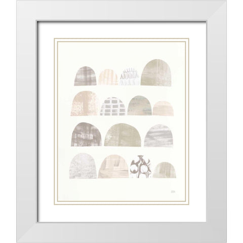 Mod Neutrals IV v2 White Modern Wood Framed Art Print with Double Matting by Averinos, Melissa