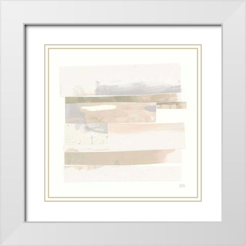 Stacks III Neutral White Modern Wood Framed Art Print with Double Matting by Averinos, Melissa