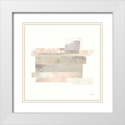 Stacks IV Neutral White Modern Wood Framed Art Print with Double Matting by Averinos, Melissa