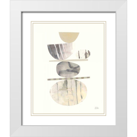 Balance I Neutral White Modern Wood Framed Art Print with Double Matting by Averinos, Melissa