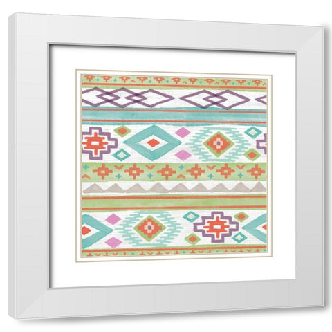 Lovely Llamas Pattern VII White Modern Wood Framed Art Print with Double Matting by Urban, Mary