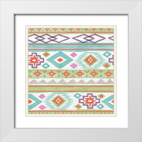 Lovely Llamas Pattern VII White Modern Wood Framed Art Print with Double Matting by Urban, Mary