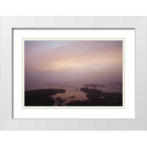 Crescent Bay I White Modern Wood Framed Art Print with Double Matting by Marshall, Laura