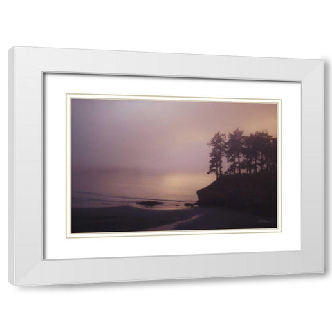 Crescent Bay II White Modern Wood Framed Art Print with Double Matting by Marshall, Laura