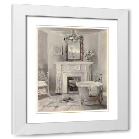 French Bath IV Gray White Modern Wood Framed Art Print with Double Matting by Hageman, Marilyn