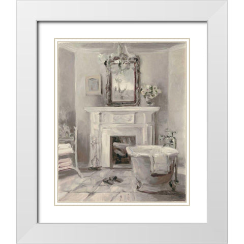 French Bath IV Gray White Modern Wood Framed Art Print with Double Matting by Hageman, Marilyn