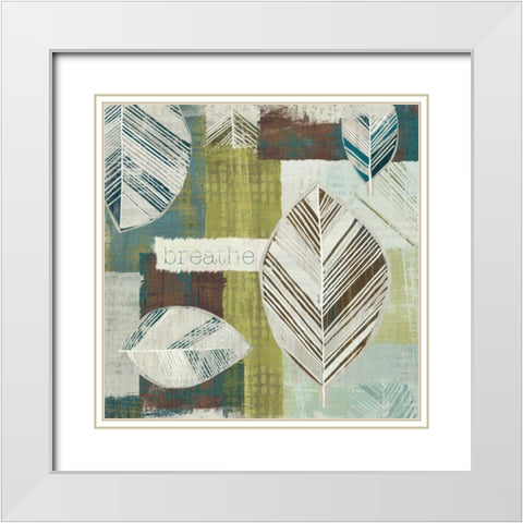 Be Leaves I White Modern Wood Framed Art Print with Double Matting by Wild Apple Portfolio