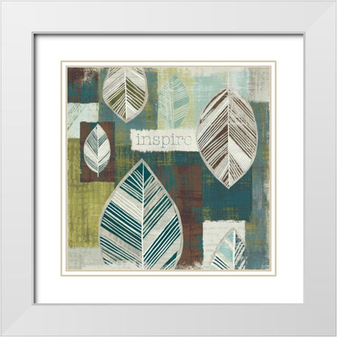 Be Leaves II White Modern Wood Framed Art Print with Double Matting by Wild Apple Portfolio
