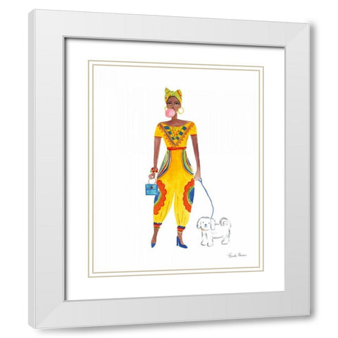 International Girls I White Modern Wood Framed Art Print with Double Matting by Zaman, Farida