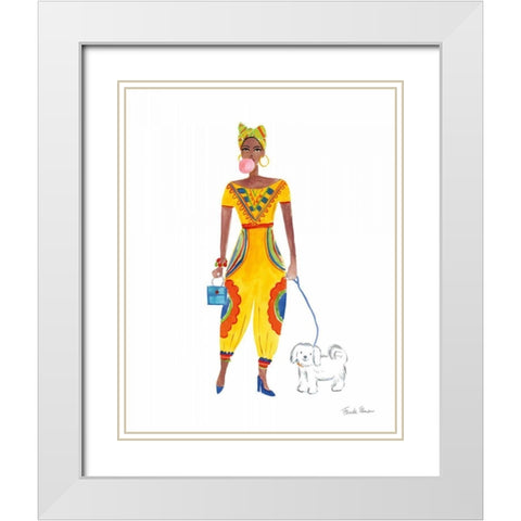 International Girls I White Modern Wood Framed Art Print with Double Matting by Zaman, Farida