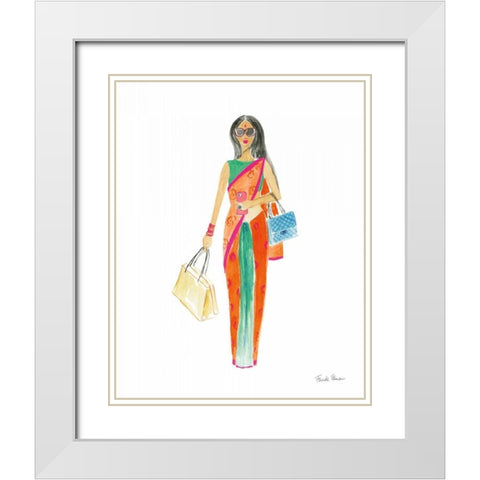 International Girls III White Modern Wood Framed Art Print with Double Matting by Zaman, Farida