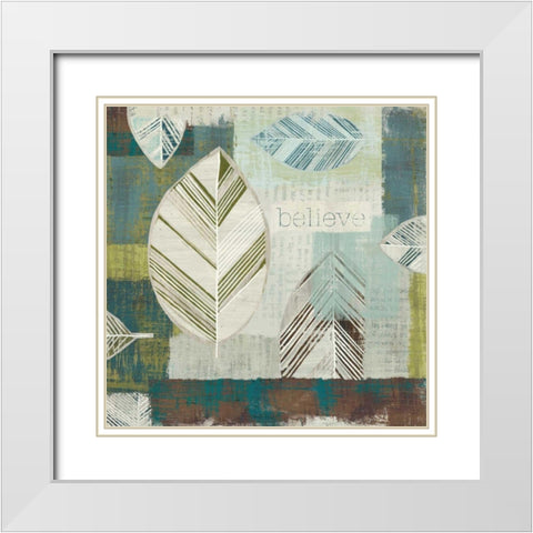 Be Leaves IV White Modern Wood Framed Art Print with Double Matting by Wild Apple Portfolio